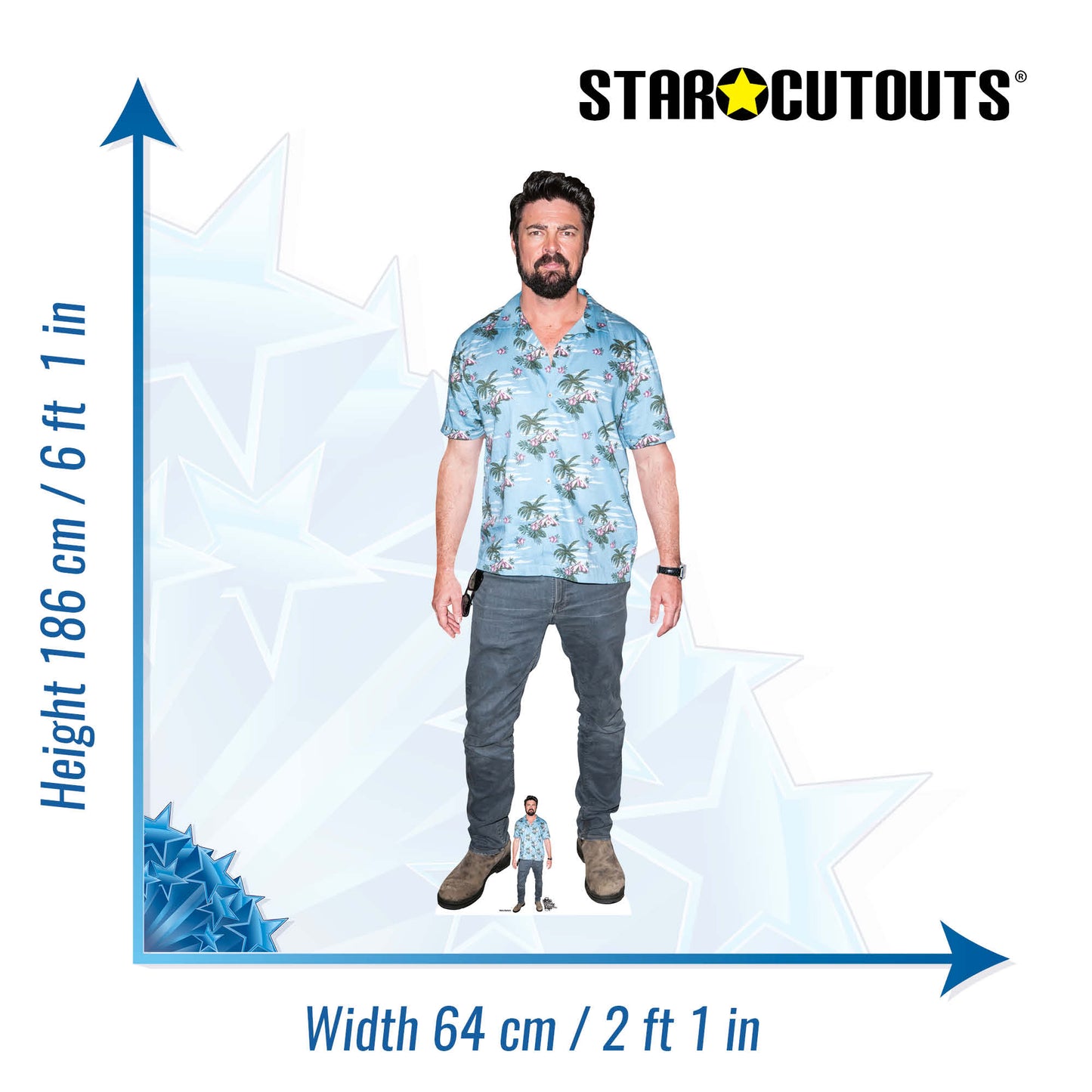 CS1141 Karl Urban Height 186cm Lifesize Cardboard Cut Out With Mini - mycardboardcutout
