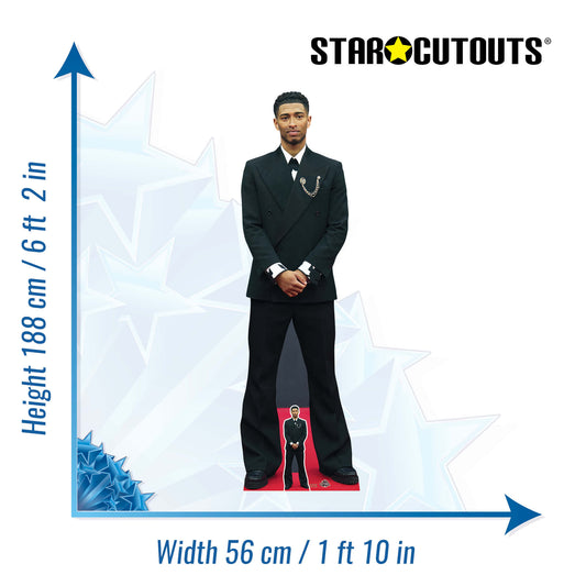 CS1149 Jude Bellingham Height 188cm Lifesize Cardboard Cut Out With Mini - mycardboardcutout