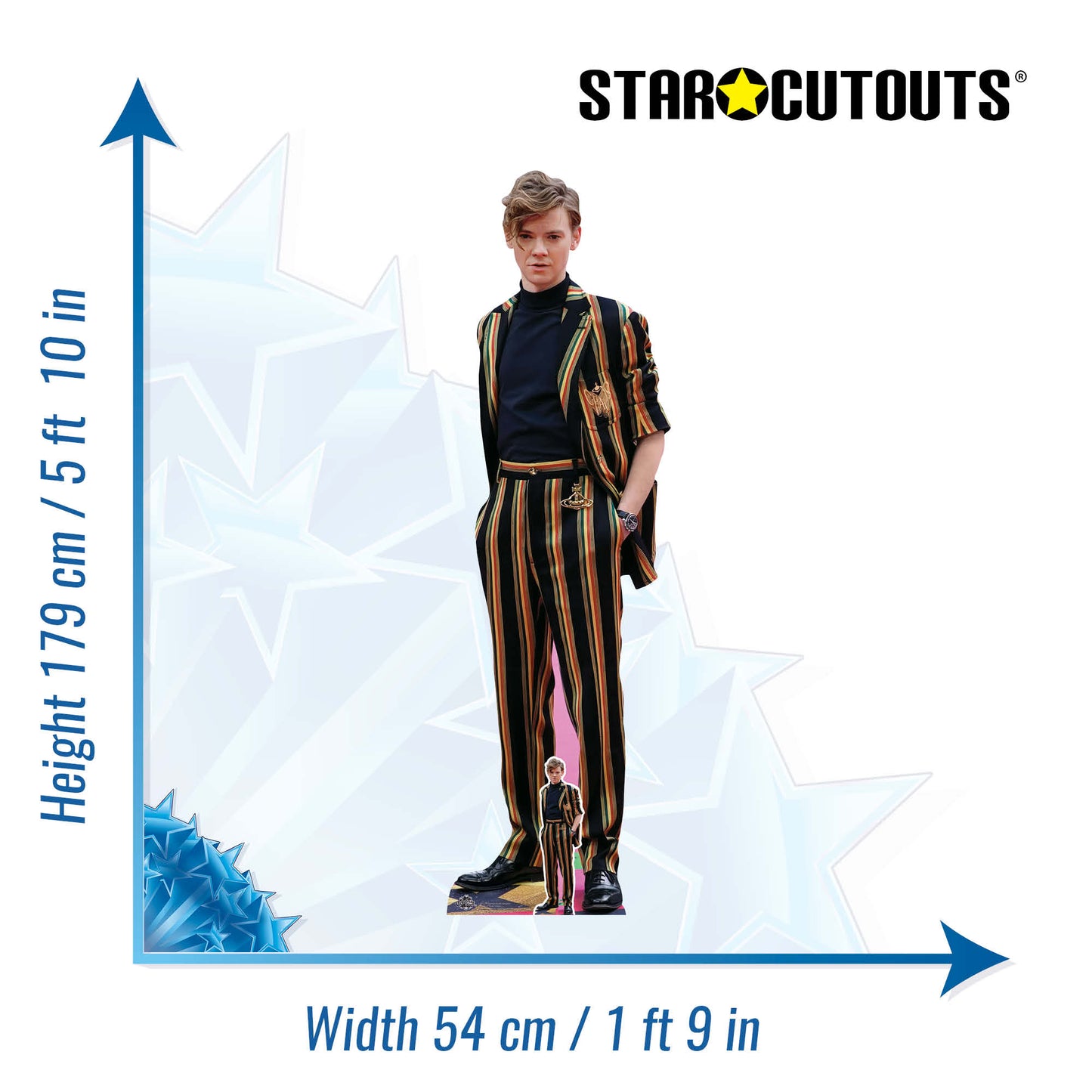 CS1150 Thomas Brodie-Sangster Height 179cm Lifesize Cardboard Cut Out With Mini - mycardboardcutout