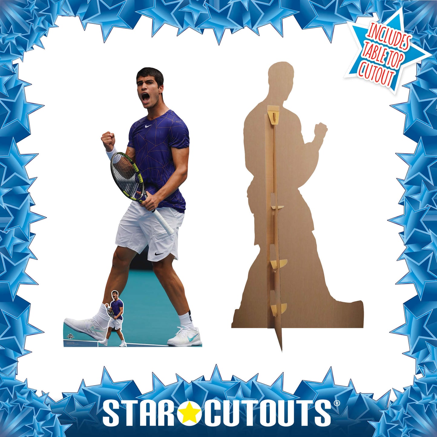CS1165 Carlos Alcaraz Tennis Cardboard Cutout With Mini Height 185cm - mycardboardcutout