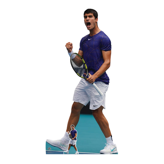 CS1165 Carlos Alcaraz Tennis Cardboard Cutout With Mini Height 185cm - mycardboardcutout