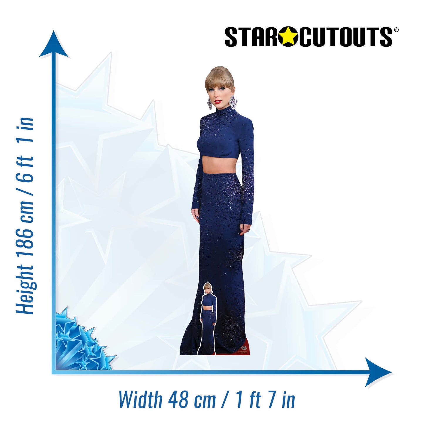 CS1166 Swift Crop Top Height 186cm Lifesize Cardboard Cut Out With Mini - mycardboardcutout