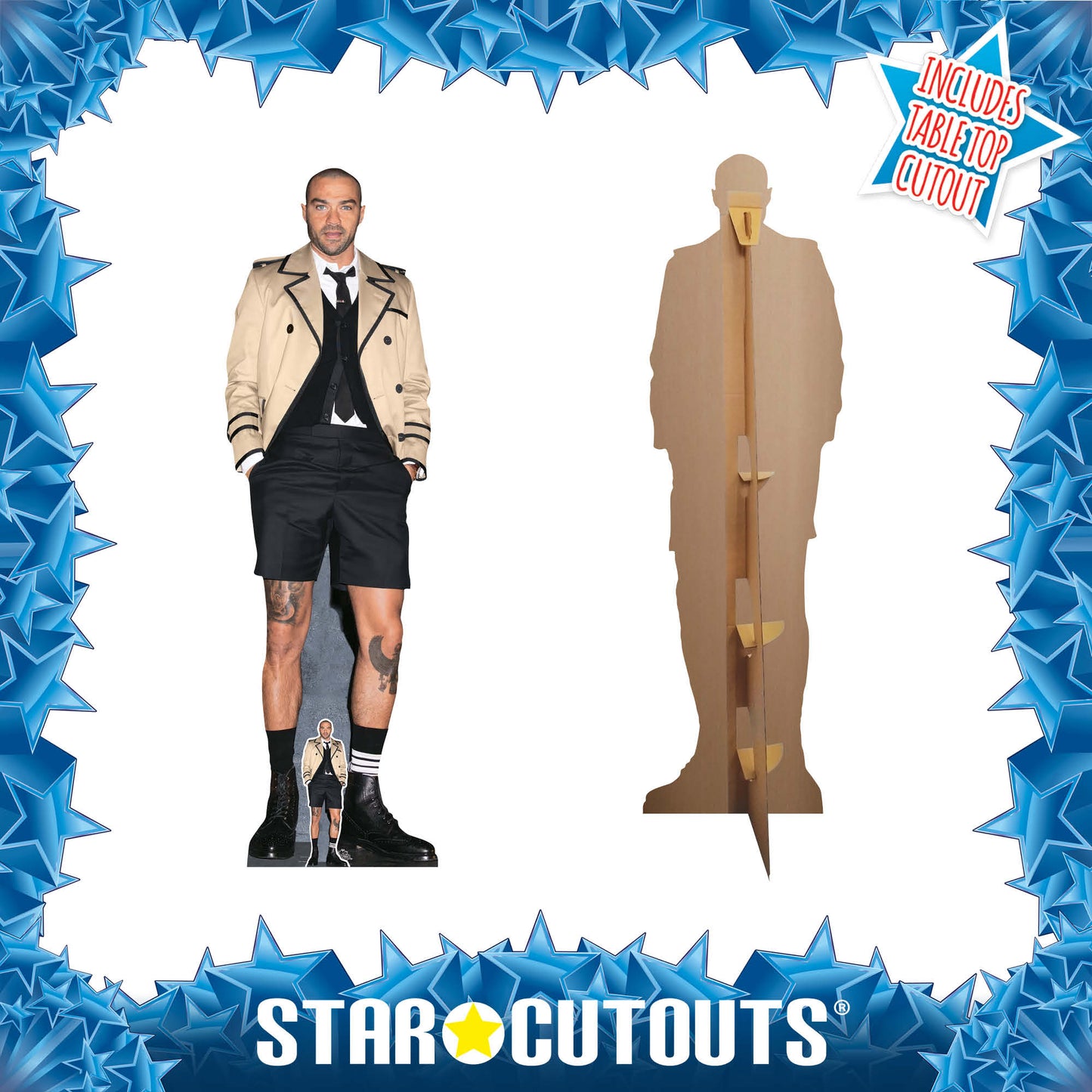 CS1174 Jesse Williams Shorts Height 187cm Lifesize Cardboard Cut Out With Mini