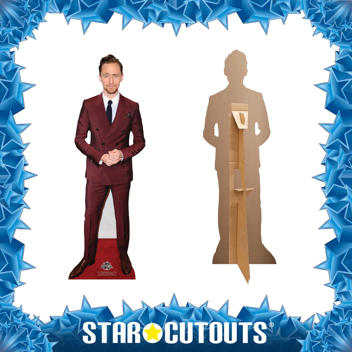 CS1176 Tom Hiddleston Red Suit Star Mini Height 90cm Cardboard Cutout - mycardboardcutout