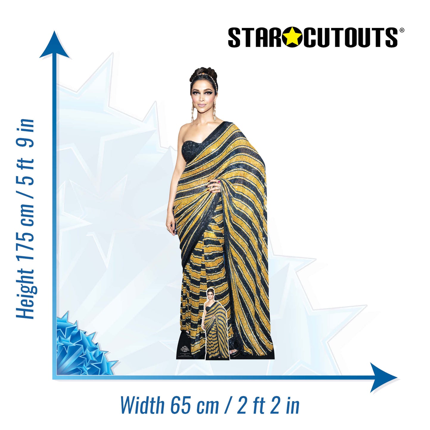 CS1179 Deepika Padukone Sari Height 175cm Cardboard Cutout - mycardboardcutout