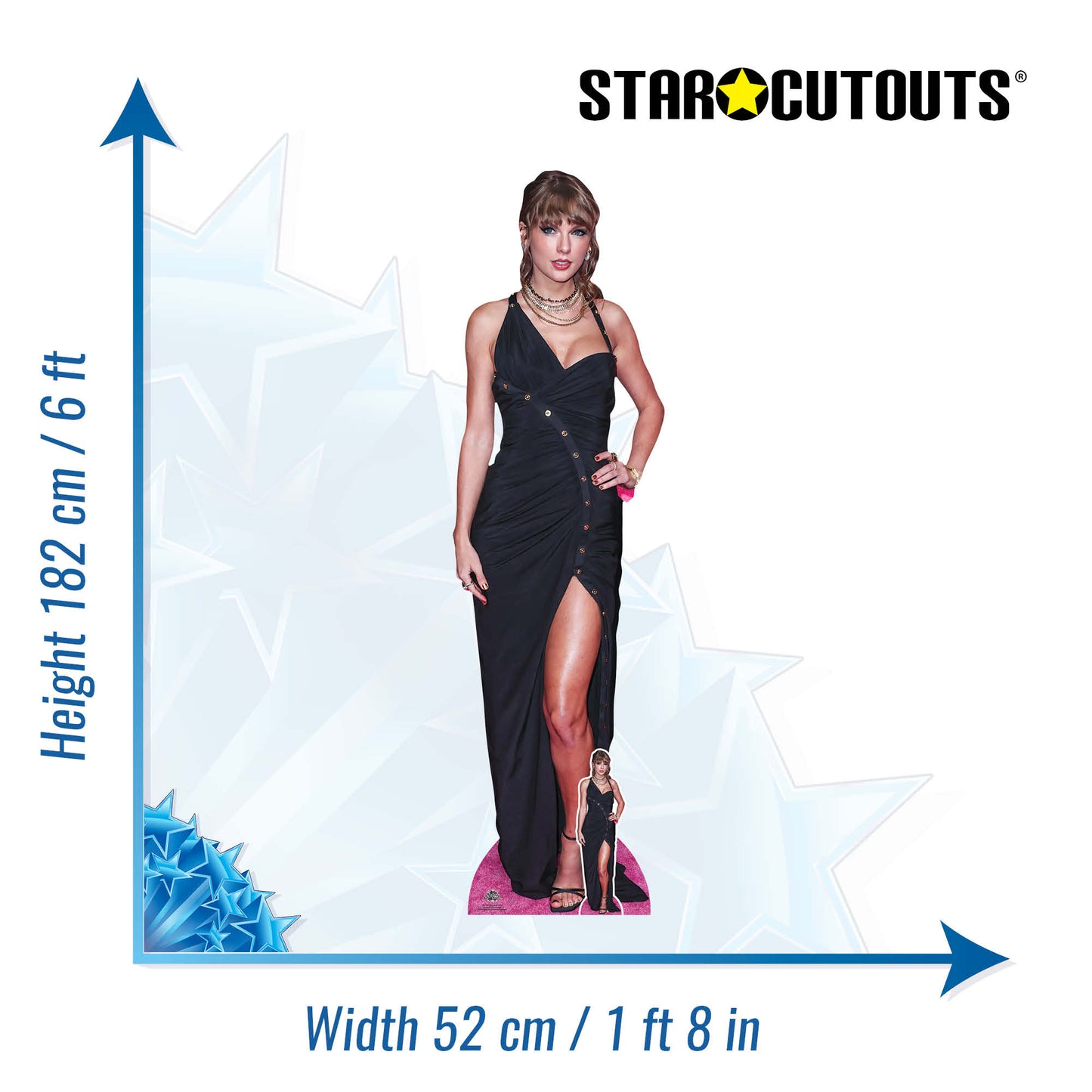CS1185 Swift Glamourous Pose Height 182cm Lifesize Cardboard Cut Out With Mini - mycardboardcutout