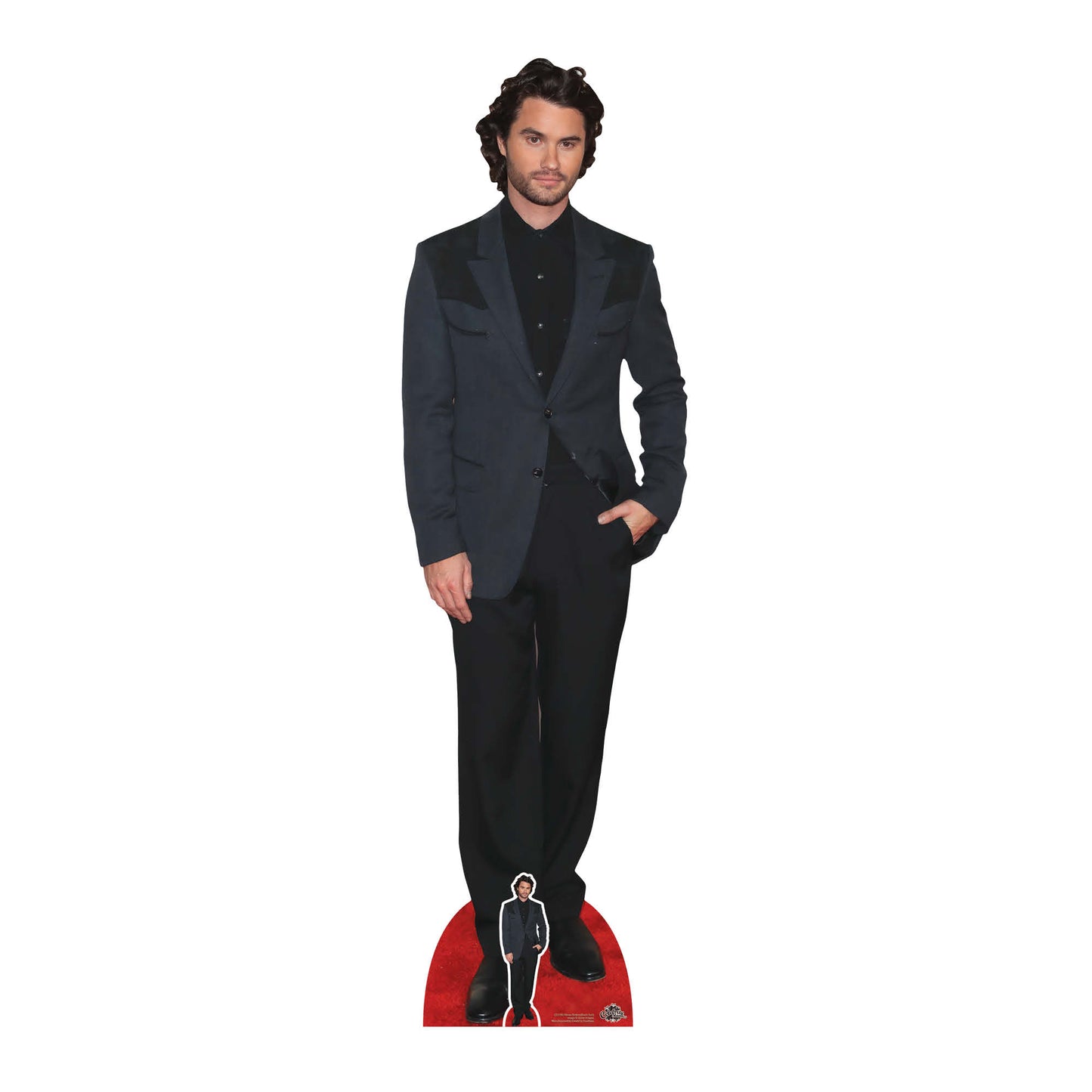 CS1186 Chase Stokes Black Suit Height 186cm Cardboard Cutout with Mini - mycardboardcutout
