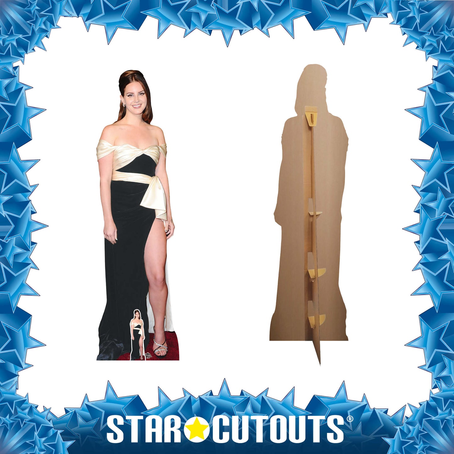 CS1188 Lana Del Rey Black and White Dress Height 171cm Cardboard Cutout with Mini - mycardboardcutout