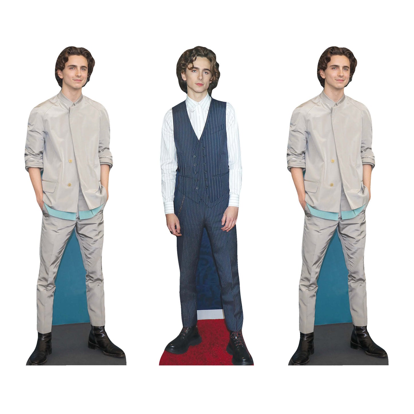 CS1195 Timothee Chalamet Three Pack Shelf Top Cutout Cardboard Cut Out Height 31cm