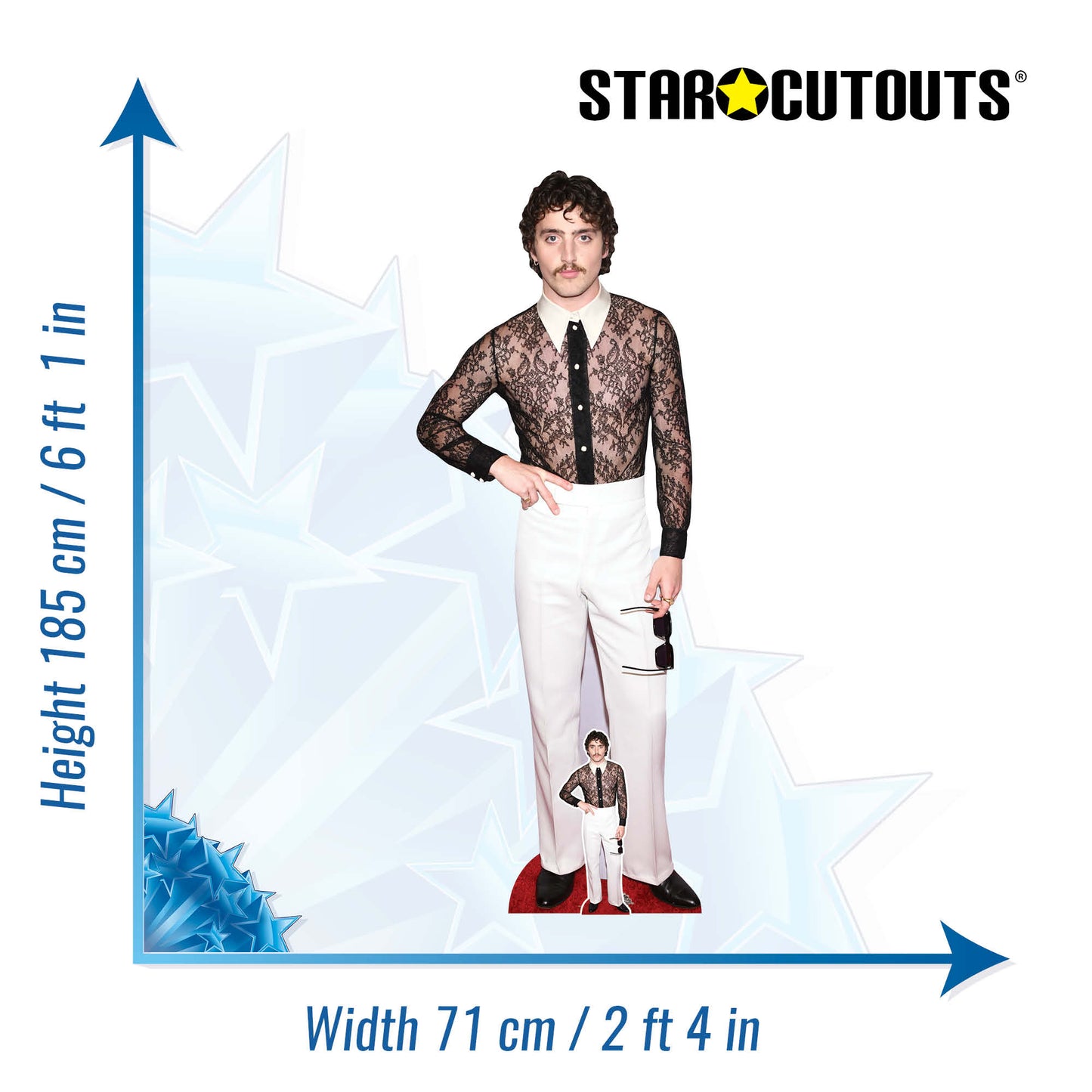 CS1221 Benson Boone Lace Shirt Cardboard Cut Out Height 185cm