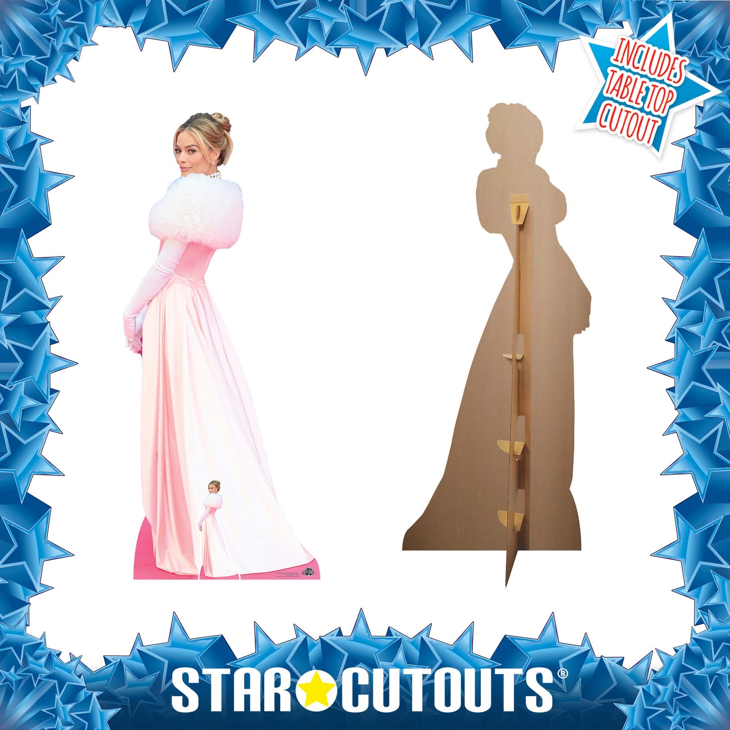 CS1225 Margot Robbie Pink Dress Height 170cm Lifesize Cardboard Cut Out With Mini - mycardboardcutout
