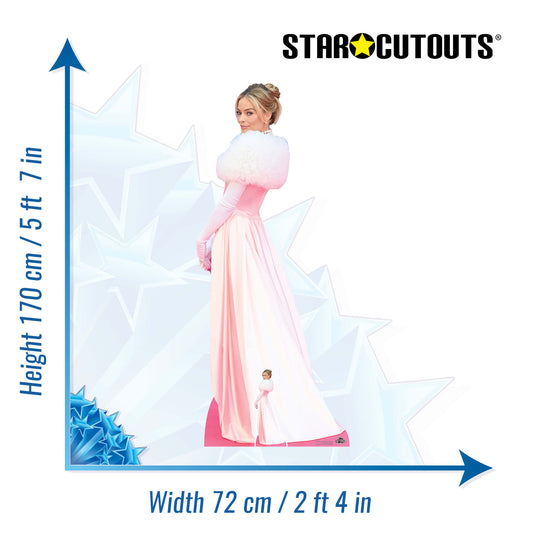 CS1225 Margot Robbie Pink Dress Height 170cm Lifesize Cardboard Cut Out With Mini - mycardboardcutout