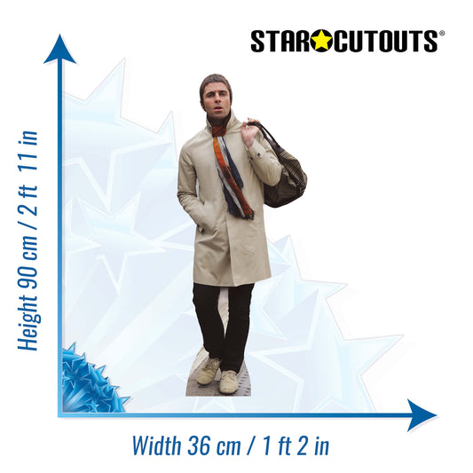 CS1229 Liam Gallagher Cream Jacket Star Mini Height 90cm Cardboard Cut Out - mycardboardcutout