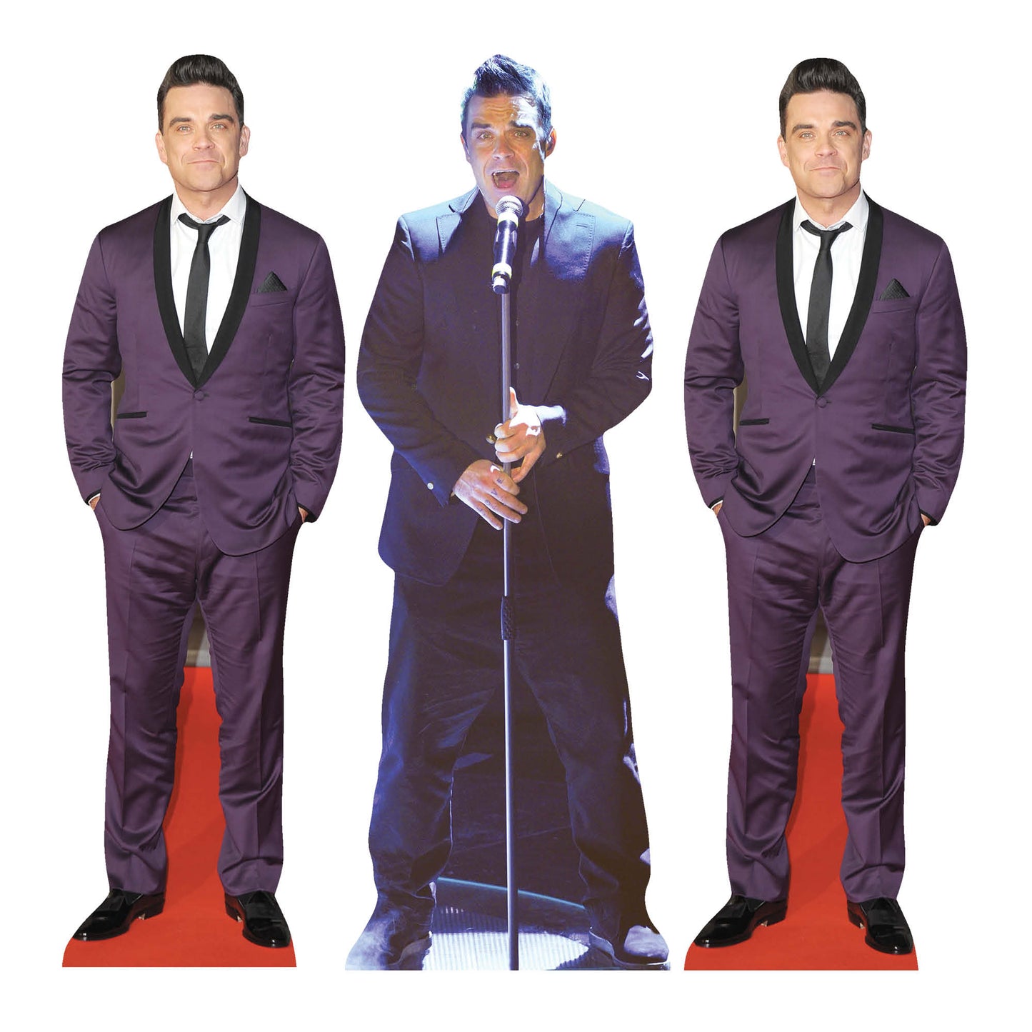 CS1234 Robbie Williams Shelf Top Cutout Pack of Three Cardboard Cutouts Height 31cm
