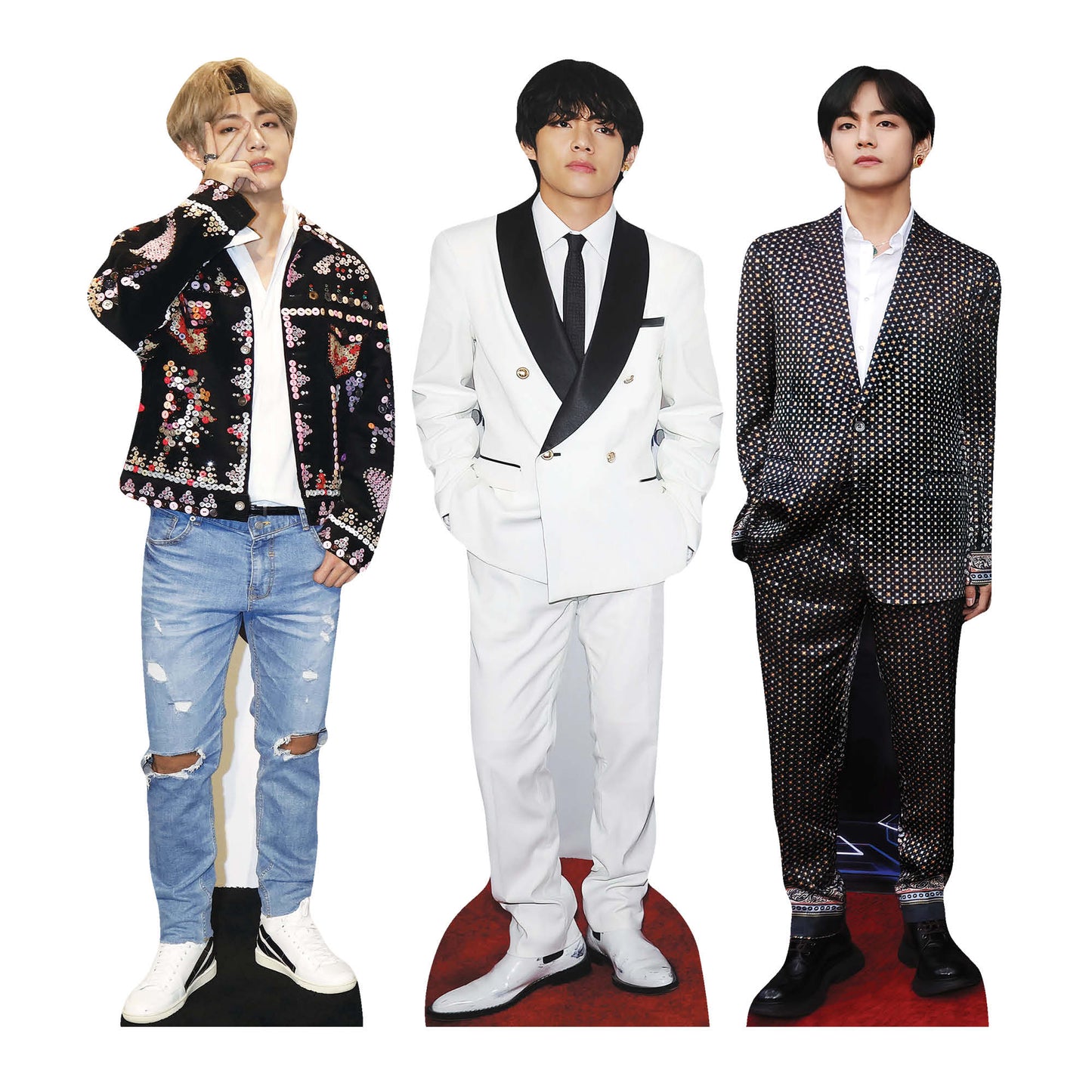 CS1236 V Shelf Top Cutout Pack of Three Cardboard Cutouts Height 31cm