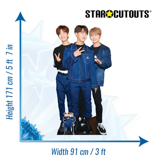 CS1249 Stray Kids Woojin, Changbin and Lee Know Cardboard Cutout Height 171cm