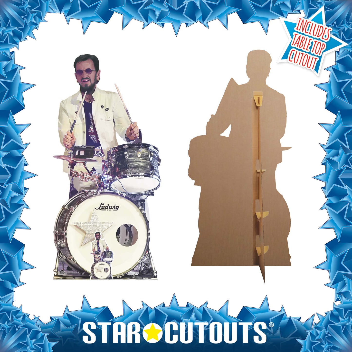 CS1268 Ringo Starr Drumming Cardboard Cutout Height 162cm