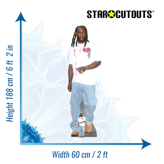 CS1281 Burna Boy Cardboard Cutout Height 188cm