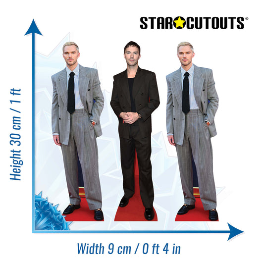 CS1397 Nicholas Hoult Trio Shelf Top Pack Cardboard Cutouts Height 30cm