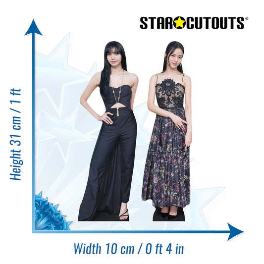 CS1400 Lisa Jisoo Black Pink Duo Shelf Top Pack Cardboard Cutouts Height 31cm