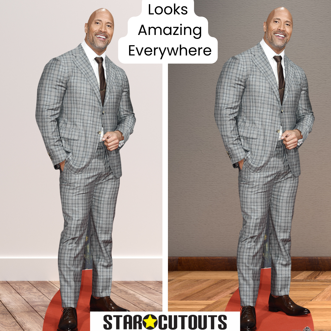 CS727 Dwayne Johnson Checked Suit Height 194cm - mycardboardcutout