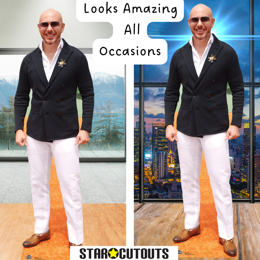 CS933 Pitbull (Rapper) Height 174cm Lifesize Cardboard Cut Out With Mini - mycardboardcutout