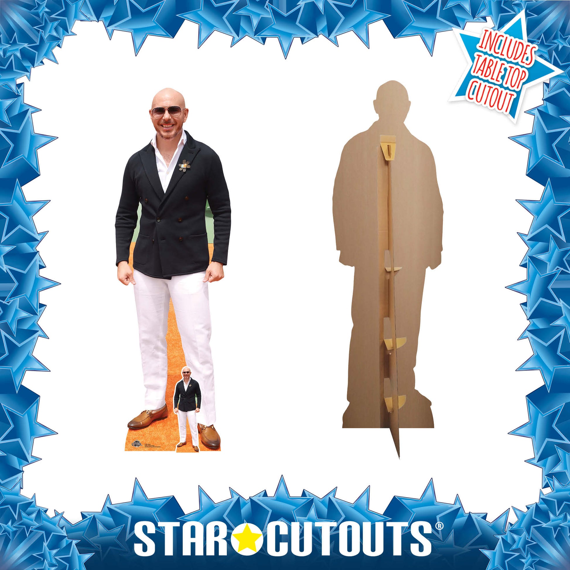 CS933 Pitbull (Rapper) Height 174cm Lifesize Cardboard Cut Out With Mini - mycardboardcutout