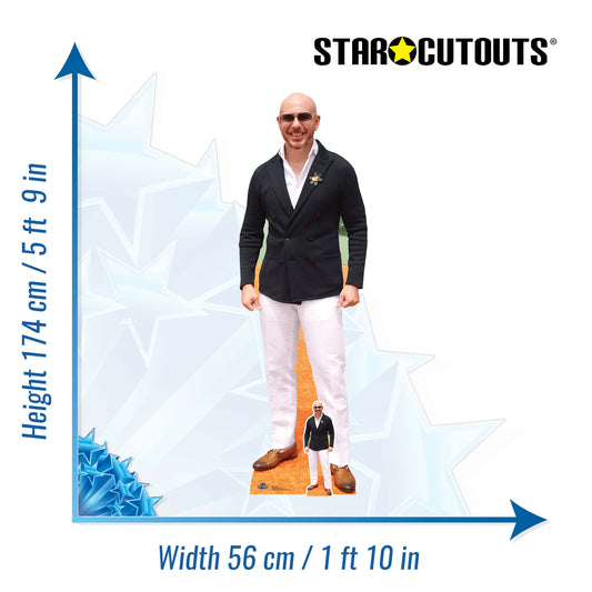 CS933 Pitbull (Rapper) Height 174cm Lifesize Cardboard Cut Out With Mini - mycardboardcutout