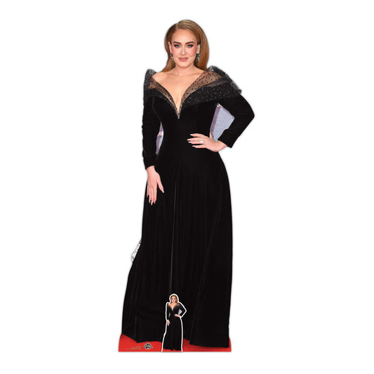 CS971 Adele Black Dress Height 175cm Lifesize Cardboard Cut Out With Mini