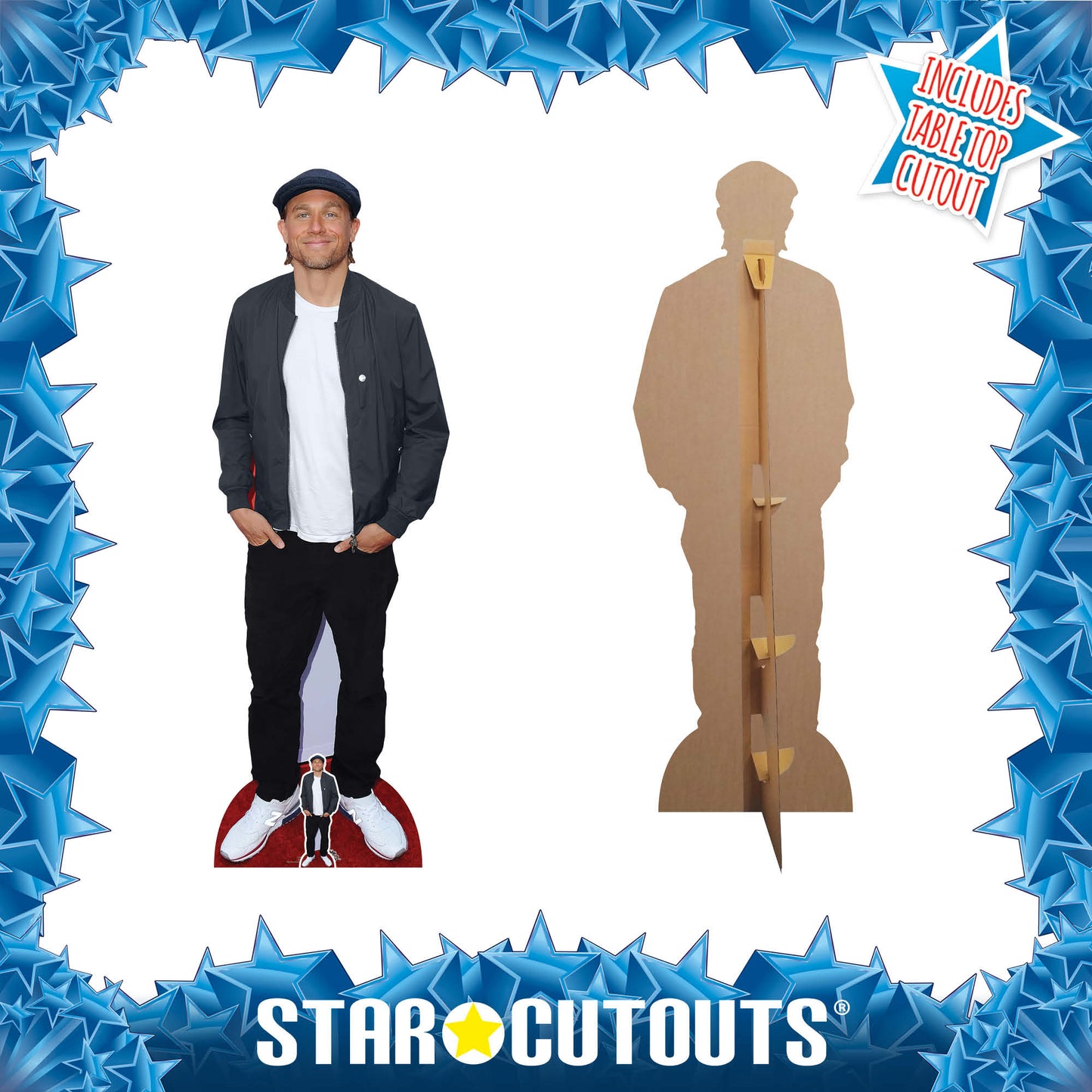 CS975 Charlie Hunnam Height 184cm Lifesize Cardboard Cut Out With Mini - mycardboardcutout
