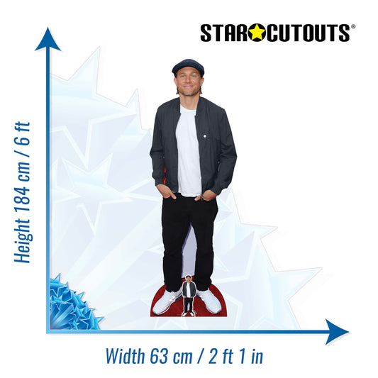 CS975 Charlie Hunnam Height 184cm Lifesize Cardboard Cut Out With Mini - mycardboardcutout
