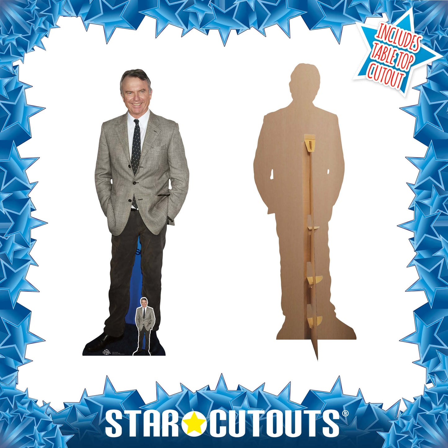 CS981 Sam Neill Height 184cm Lifesize Cardboard Cut Out With Mini - mycardboardcutout