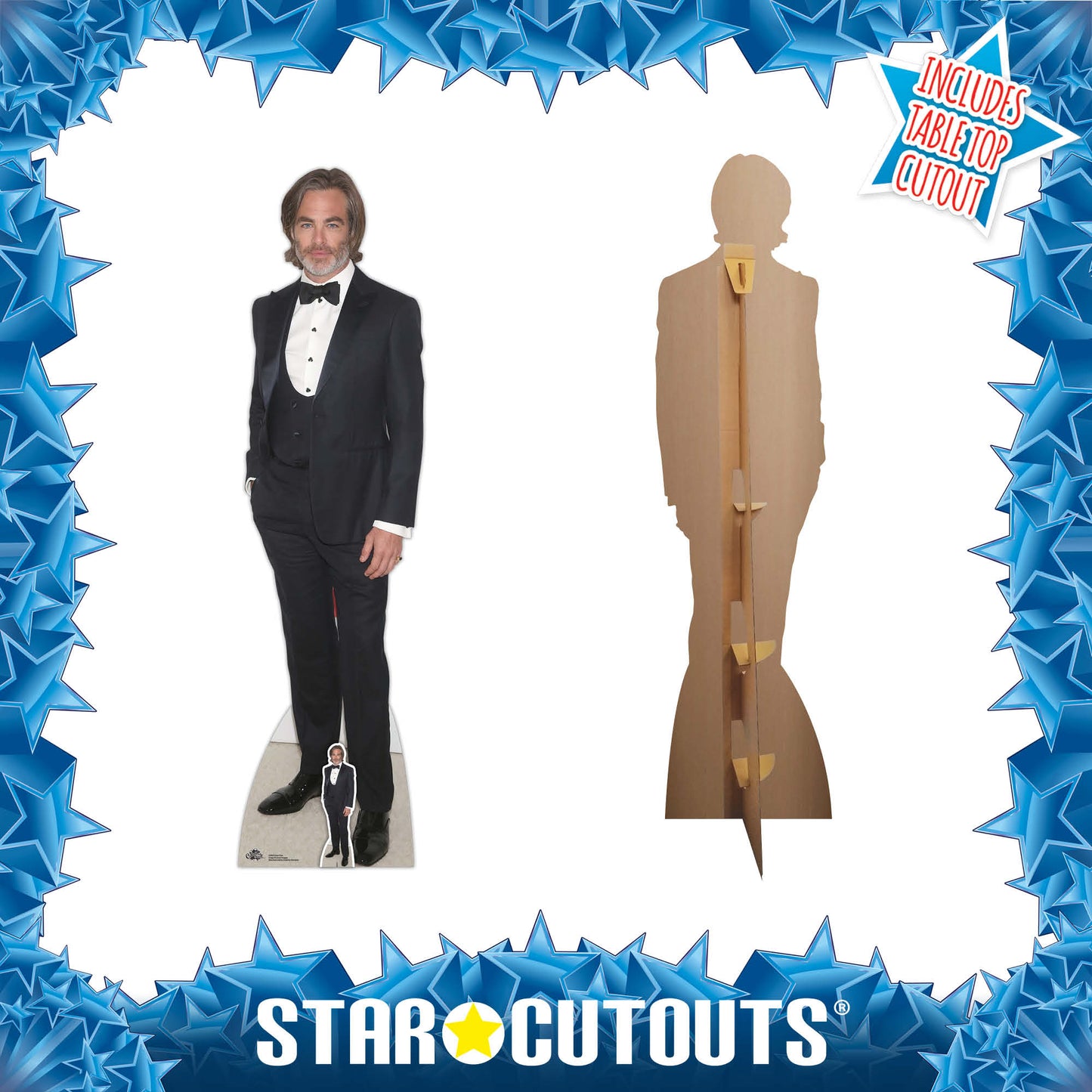 CS982 Chris Pine Height 185cm Lifesize Cardboard Cut Out With Mini - mycardboardcutout