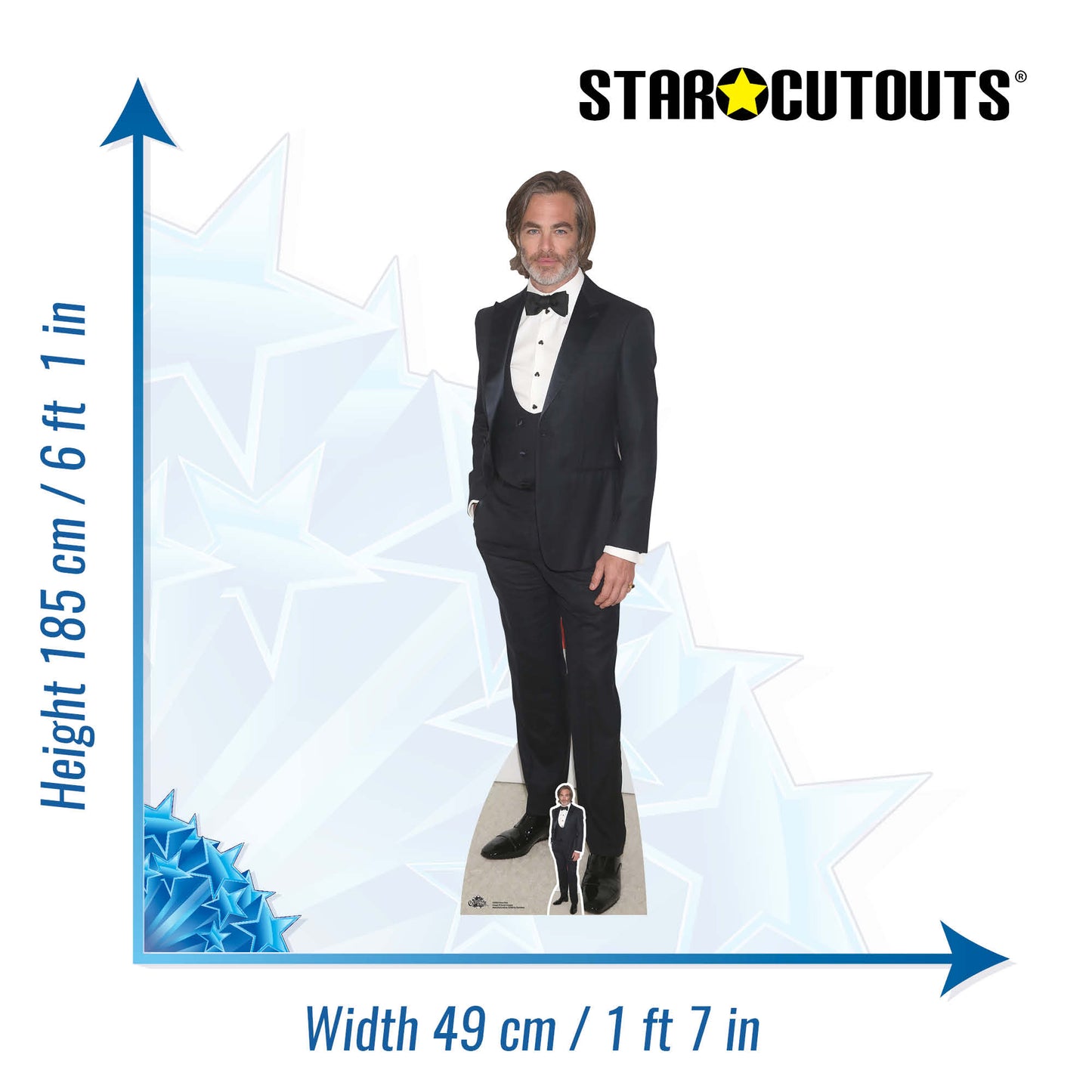 CS982 Chris Pine Height 185cm Lifesize Cardboard Cut Out With Mini - mycardboardcutout