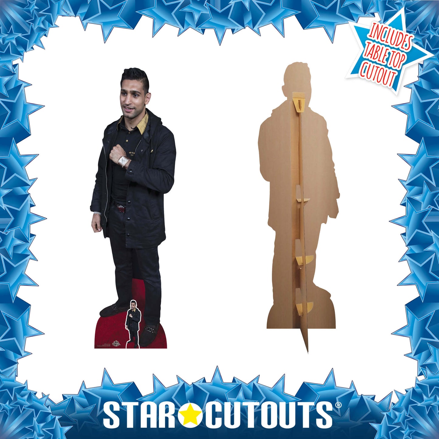 CS985 Amir Khan Height 175cm Lifesize Cardboard Cut Out With Mini - mycardboardcutout