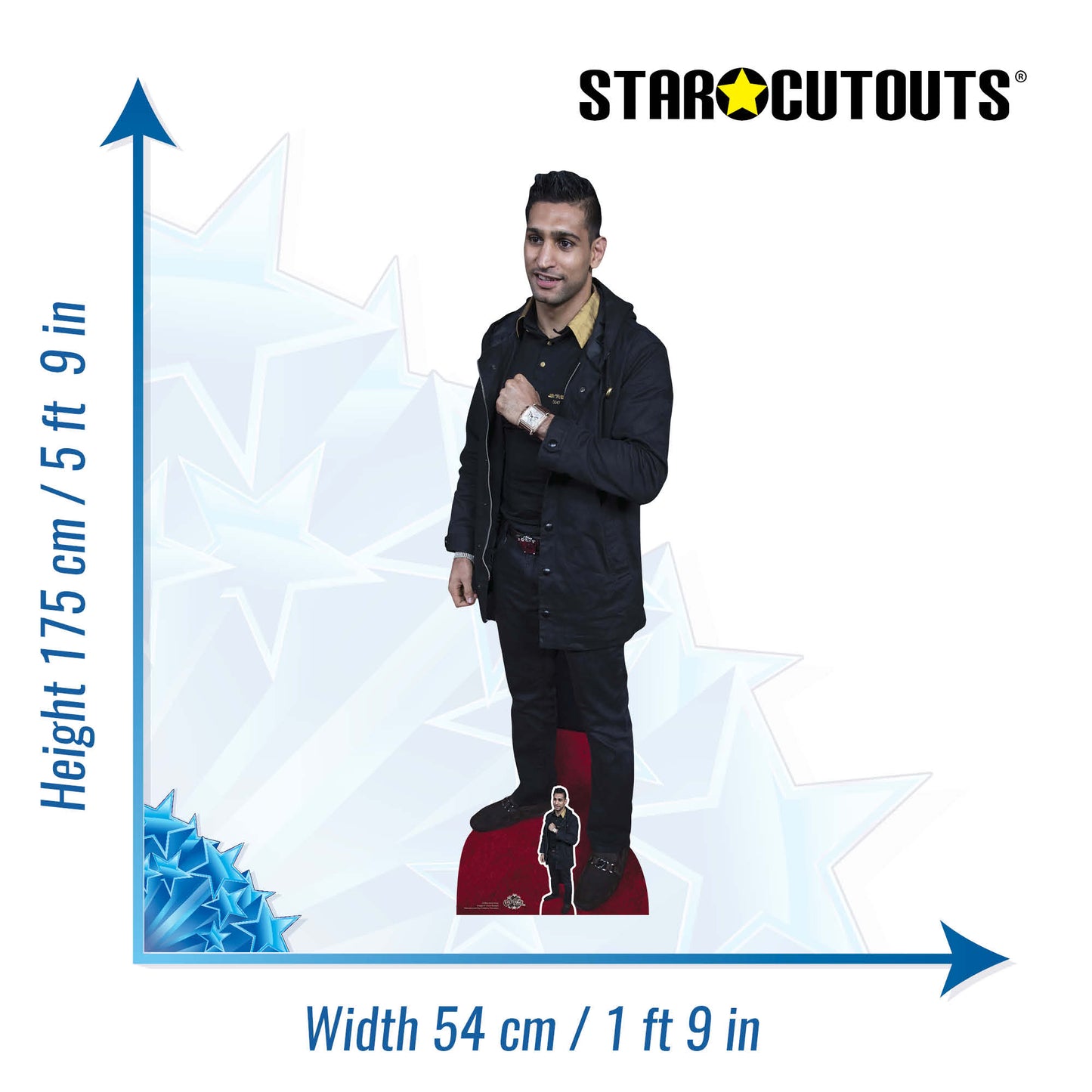 CS985 Amir Khan Height 175cm Lifesize Cardboard Cut Out With Mini - mycardboardcutout