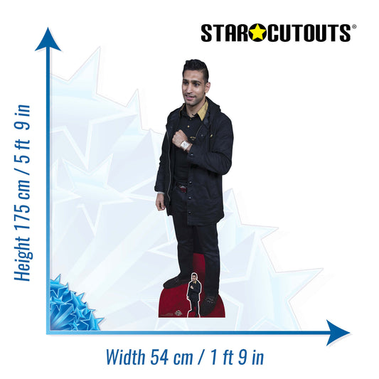 CS985 Amir Khan Height 175cm Lifesize Cardboard Cut Out With Mini - mycardboardcutout
