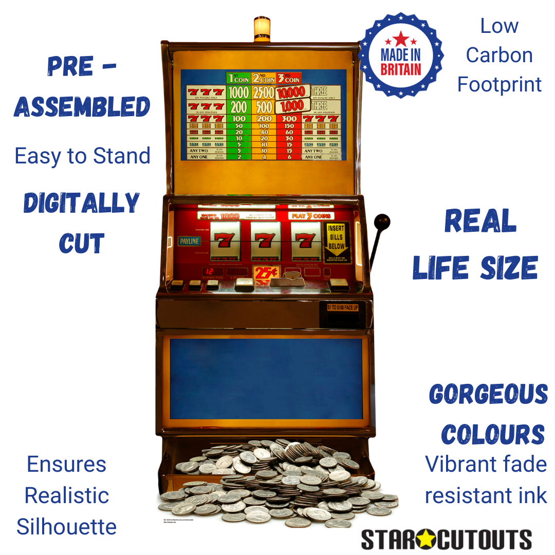 Fruit Machine One Armed Bandit Casino Large Display Cardboard Cutout - mycardboardcutout