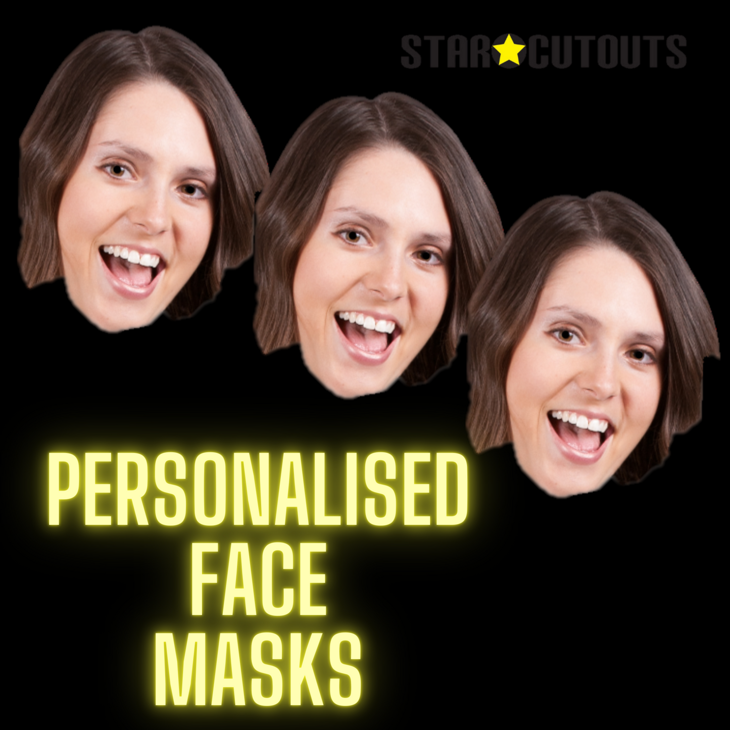 Personalised Cardboard Face Masks - Contains Minimum Order Qty 10 - mycardboardcutout