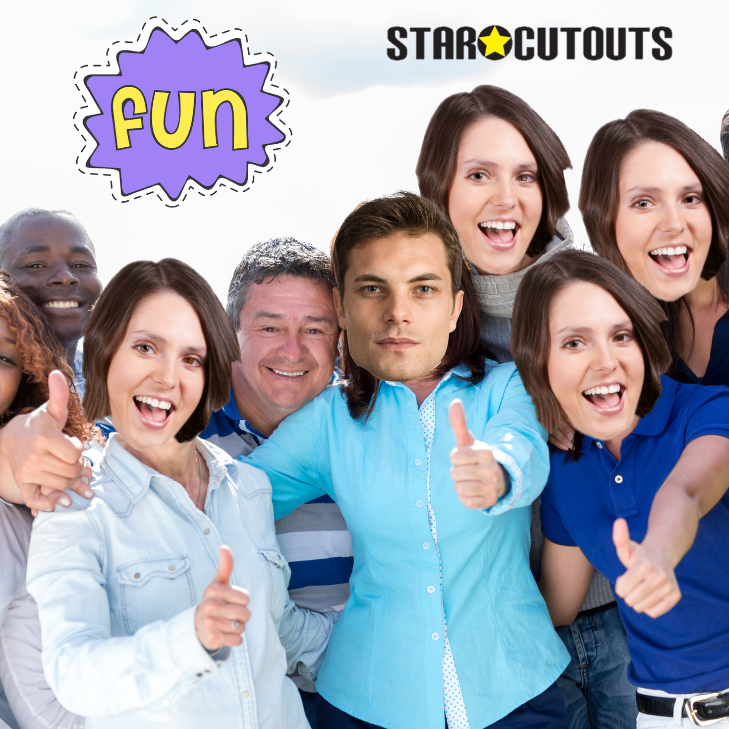 Personalised Cardboard Face Masks - Contains Minimum Order Qty 10 - mycardboardcutout