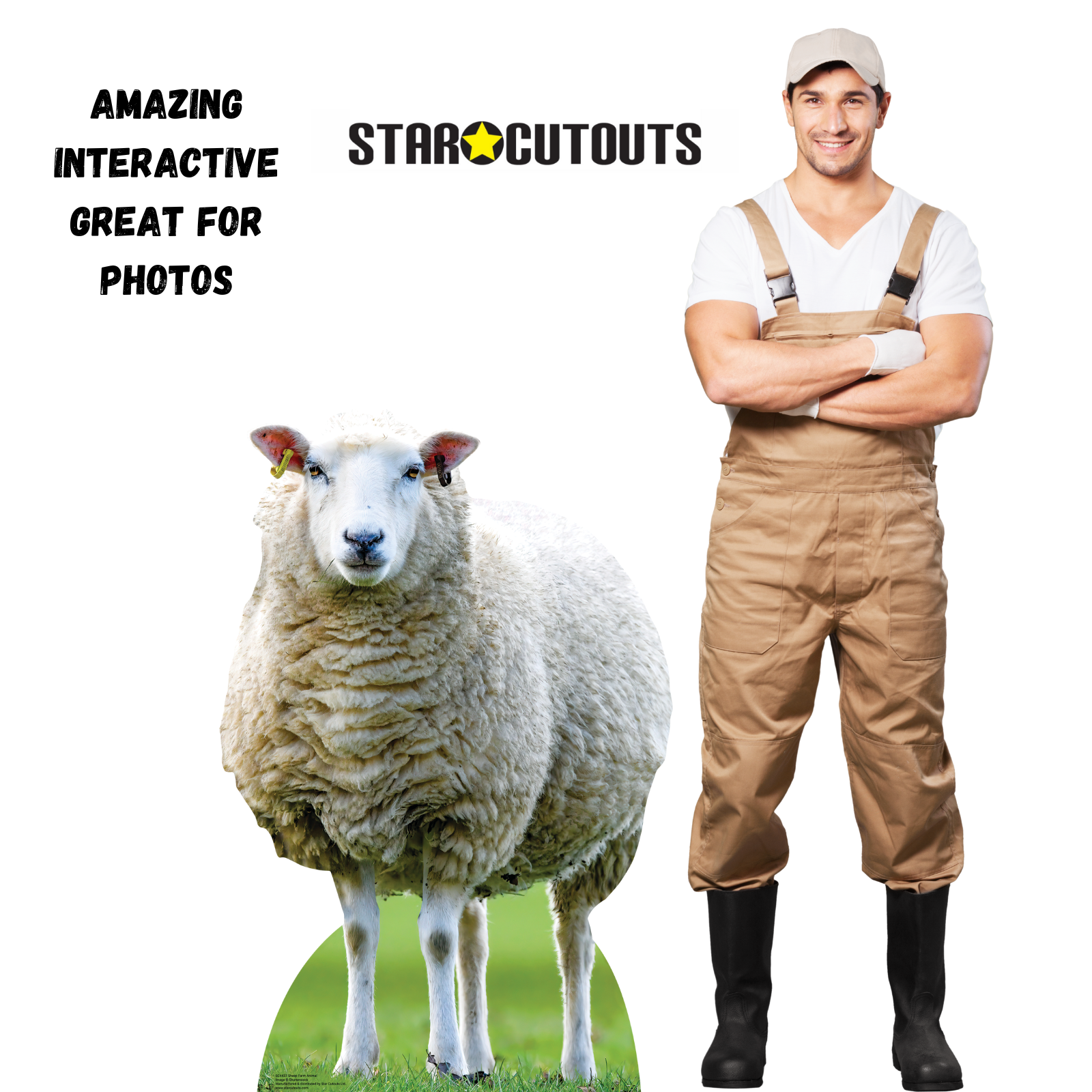 SC4437 Sheep Farm Animal Cardboard Cut Out Height 94cm - mycardboardcutout