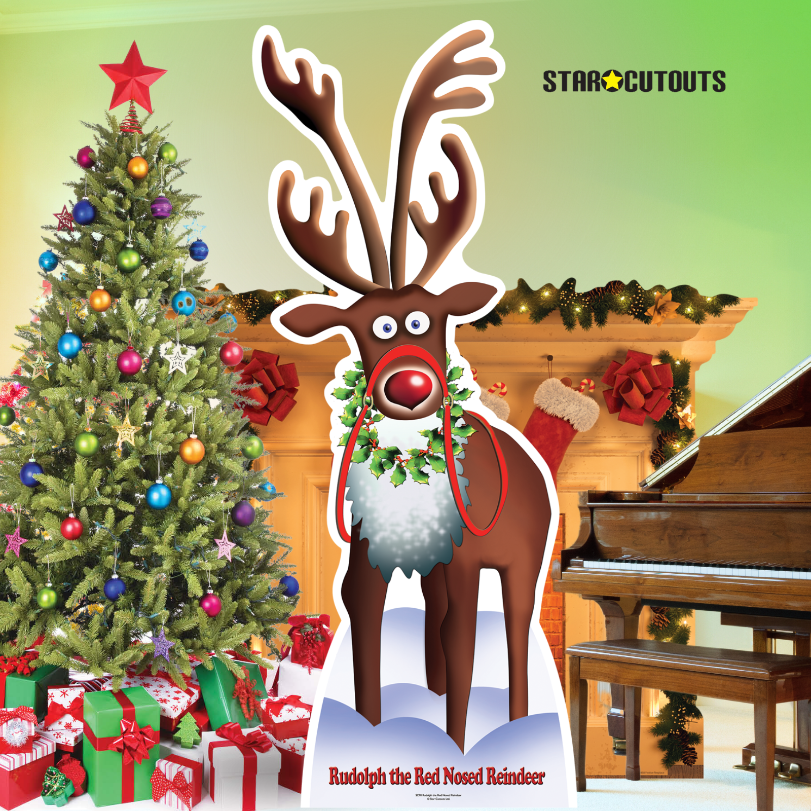Rudolph the Red Nosed Reindeer Cardboard Cutout Height 183cm - mycardboardcutout