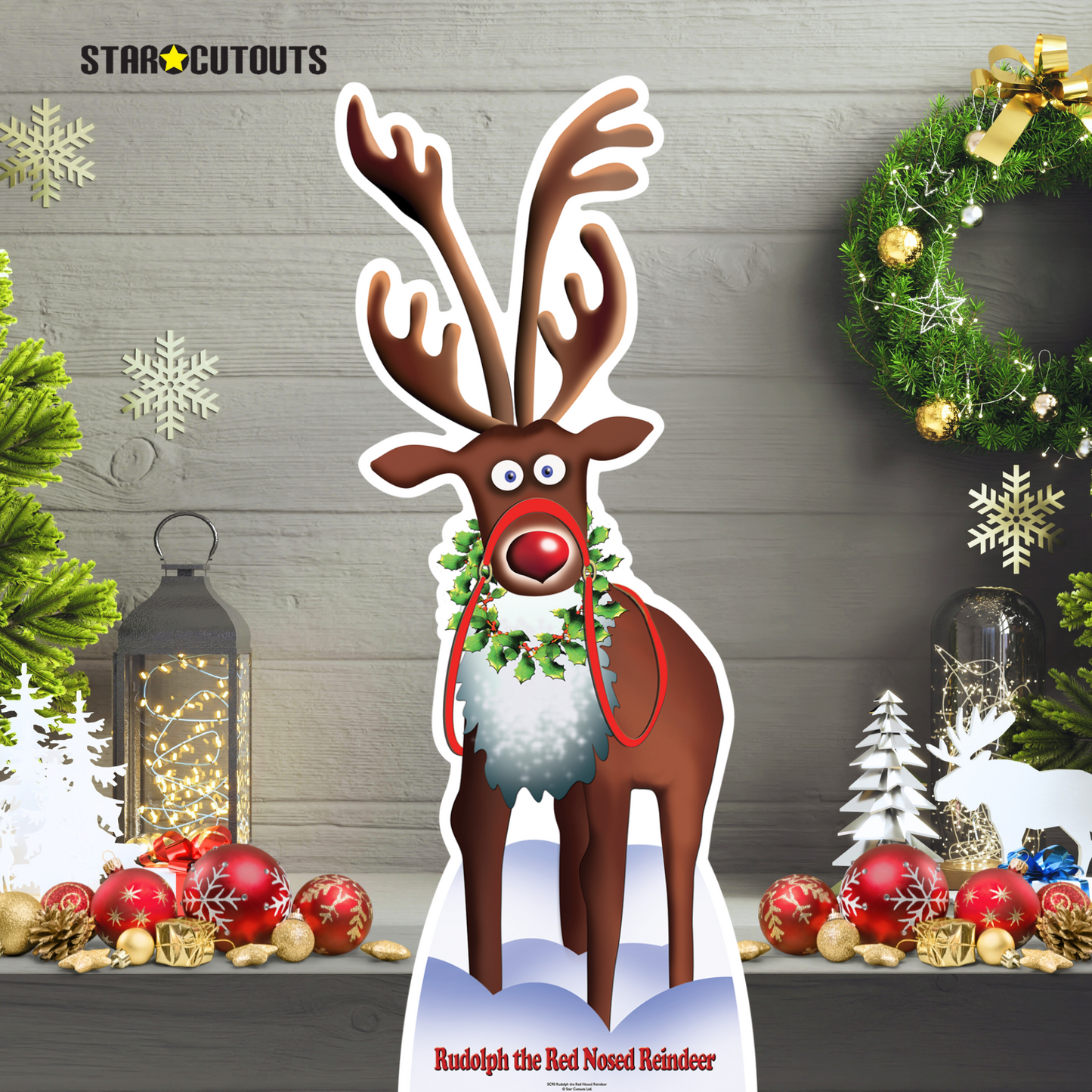 Rudolph the Red Nosed Reindeer Cardboard Cutout Height 183cm - mycardboardcutout