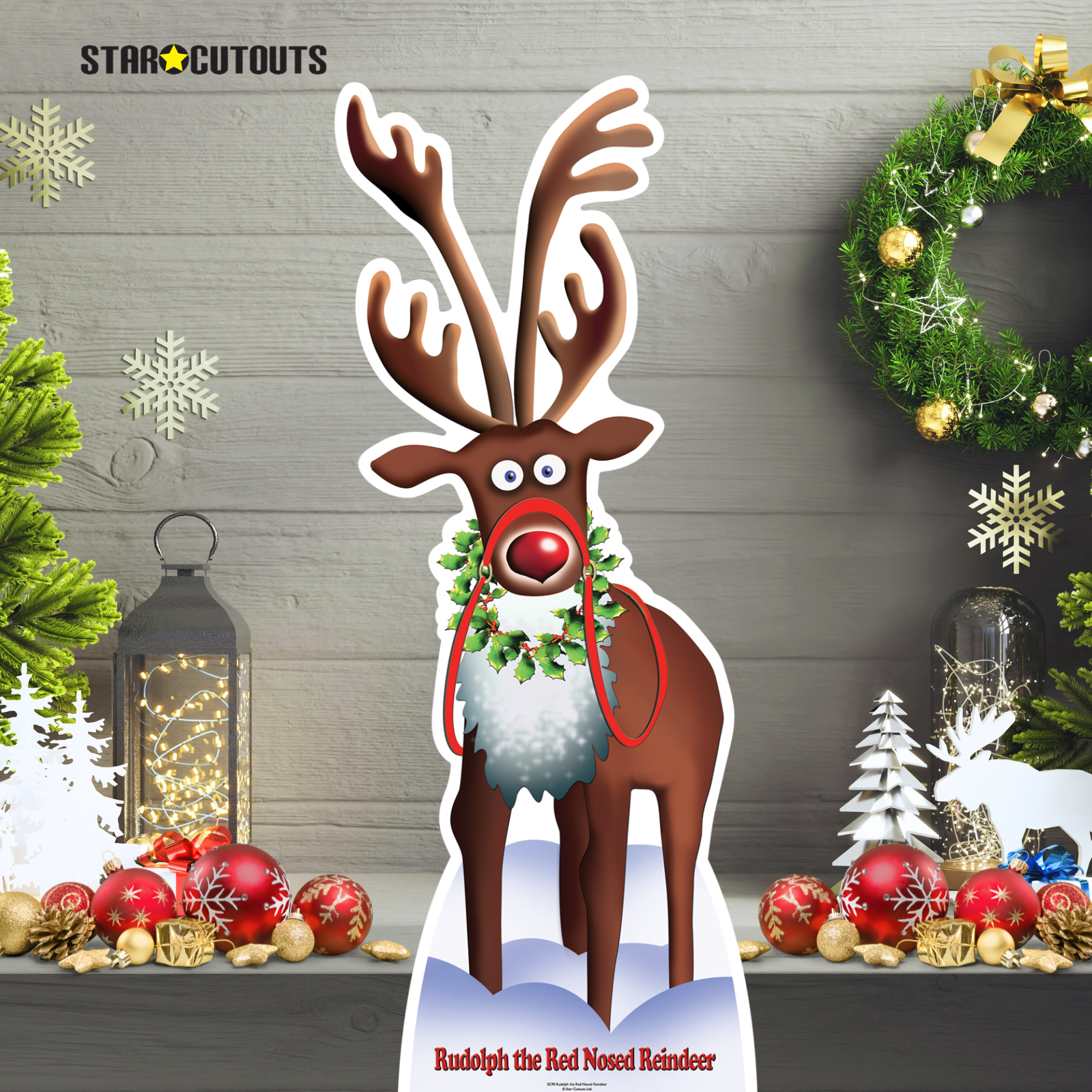 Rudolph the Red Nosed Reindeer Cardboard Cutout Height 183cm - mycardboardcutout