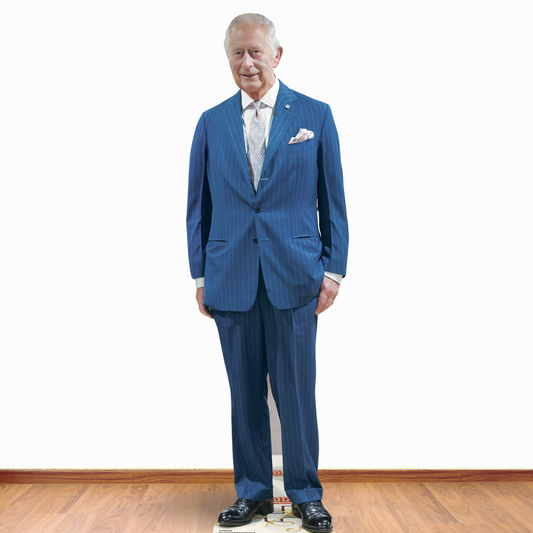 King Charles Blue Suit Cardboard Cutout - mycardboardcutout