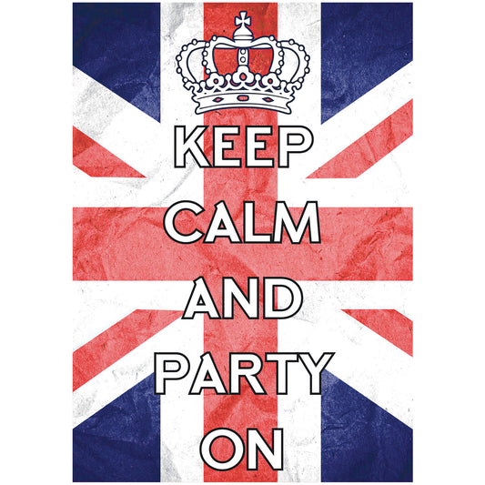 RD081 Keep Calm & Party On Posters – 6 Pack Posters  Height 44cm