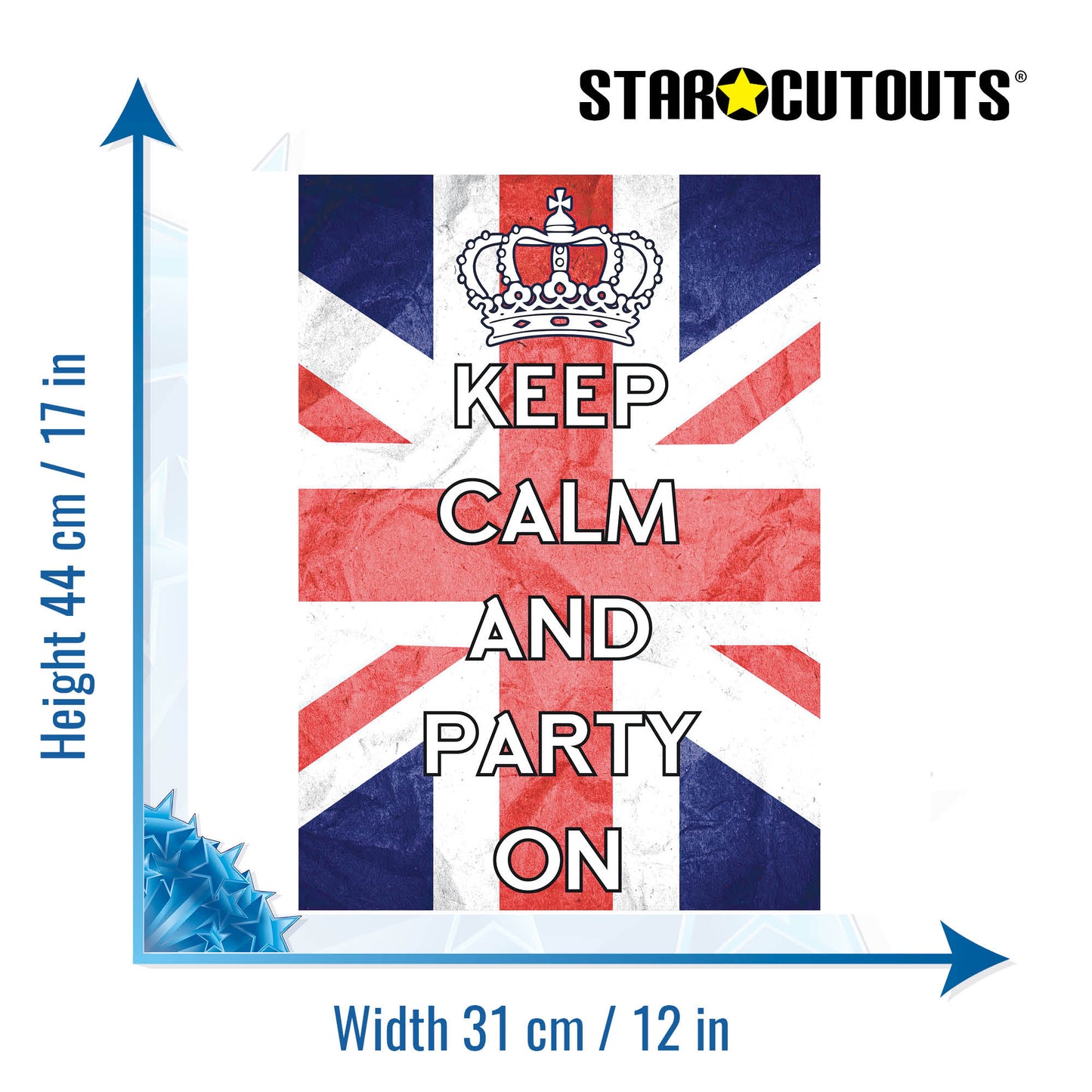 RD081 Keep Calm & Party On Posters – 6 Pack Posters  Height 44cm