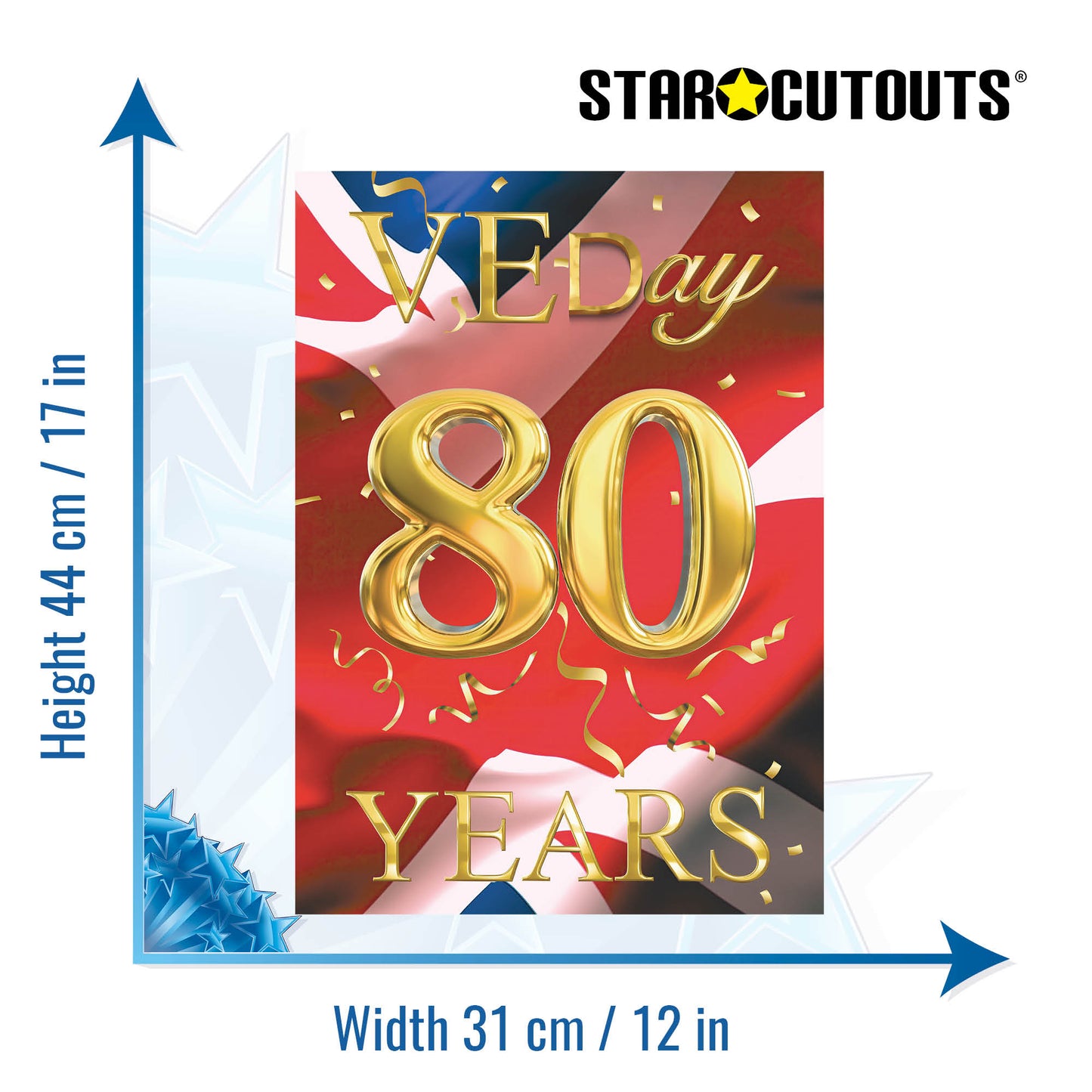 RD082 VE Day 80 Years Flag Poster – 6 Pack Posters Height 44cm