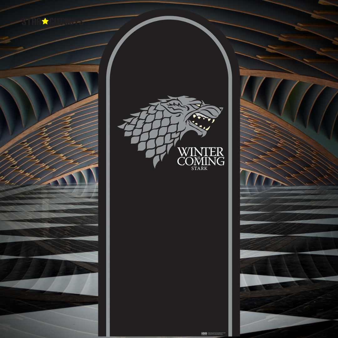 SC4541 Game of Thrones Stark Motif Sigil Backdrop Cardboard Cut Out Height 185cm