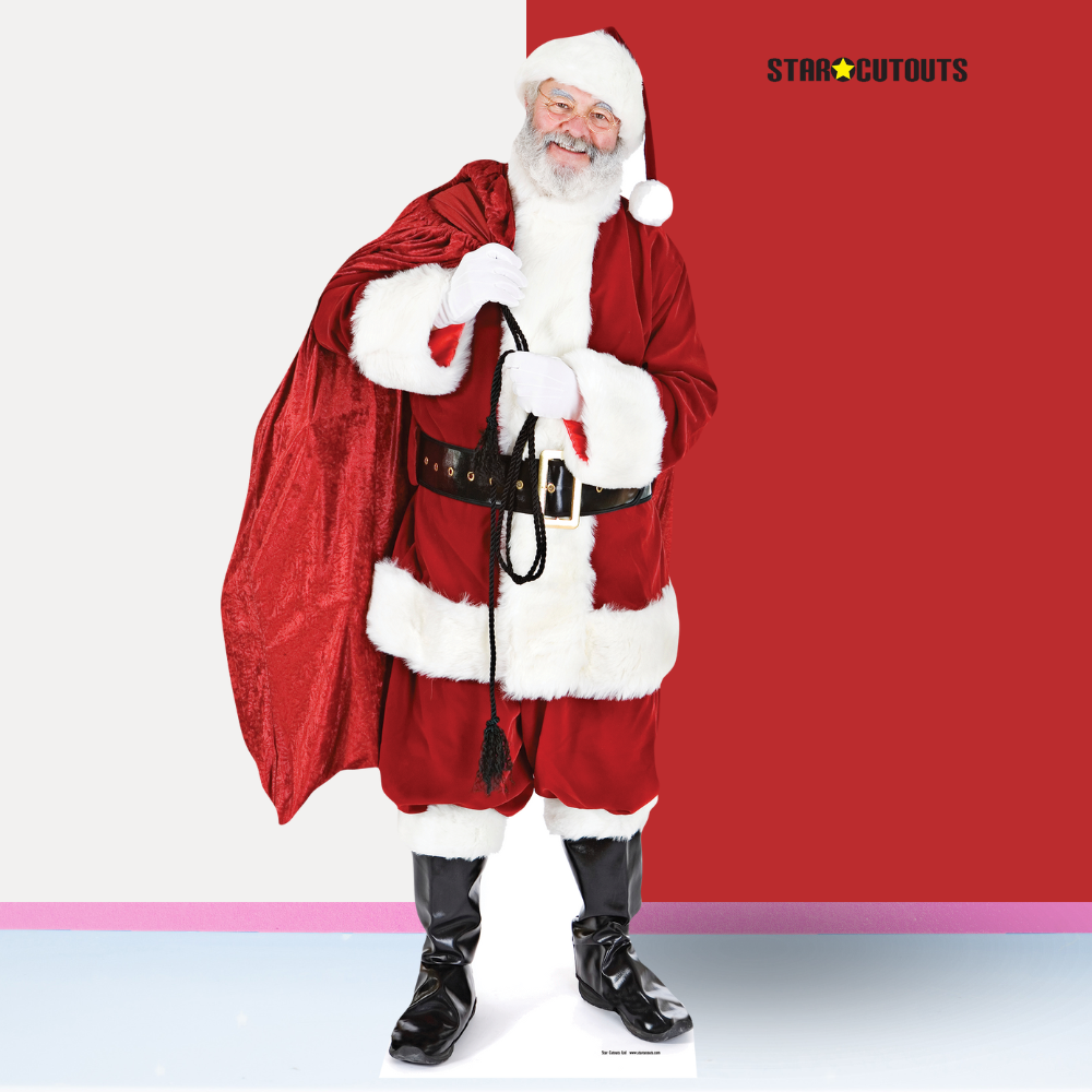 Santa Claus Father Christmas with Sack of Toys Cardboard Cutout - mycardboardcutout